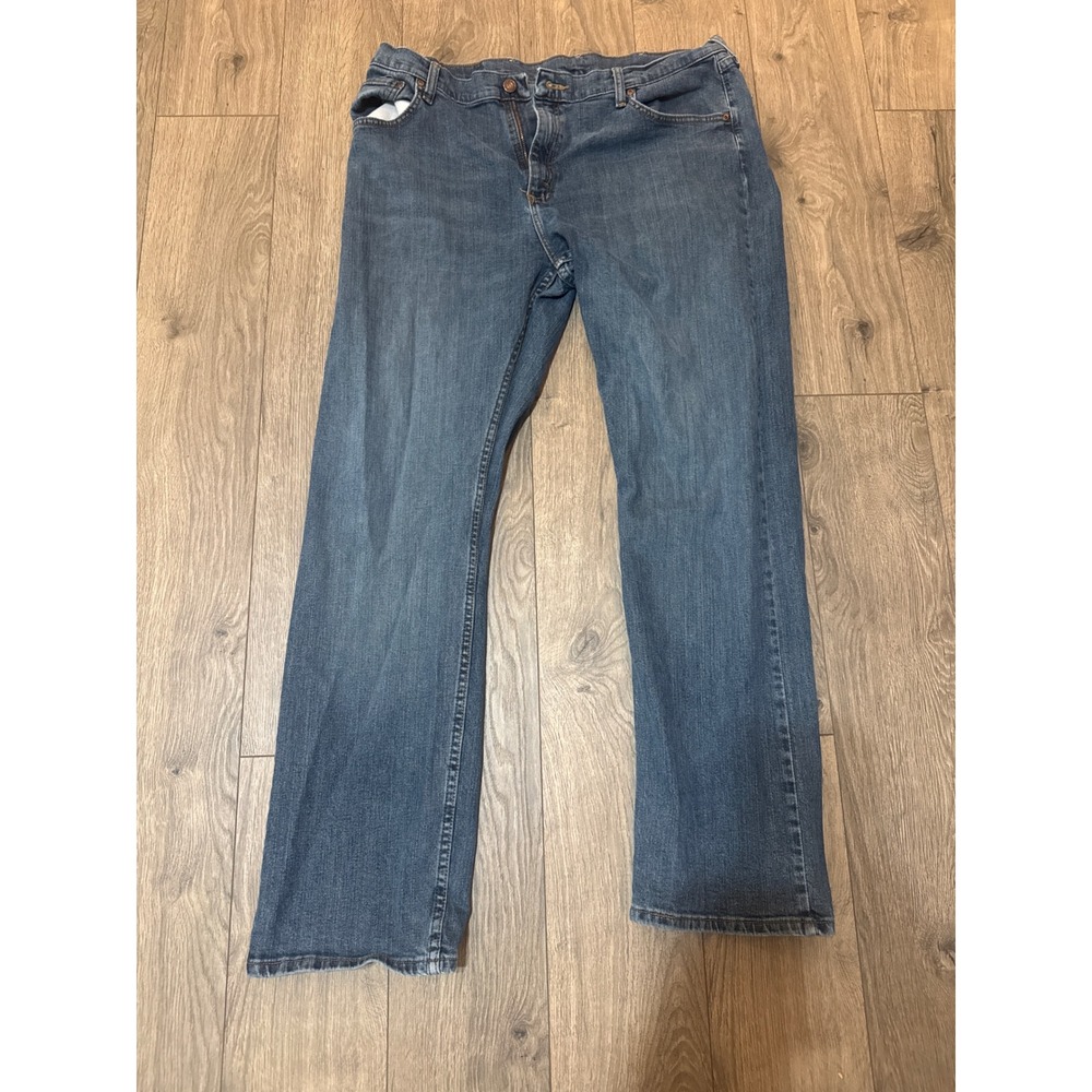 Wrangler Mens Straight Fit Jeans Medium Wash Blue Denim 38x32 95FVKBY